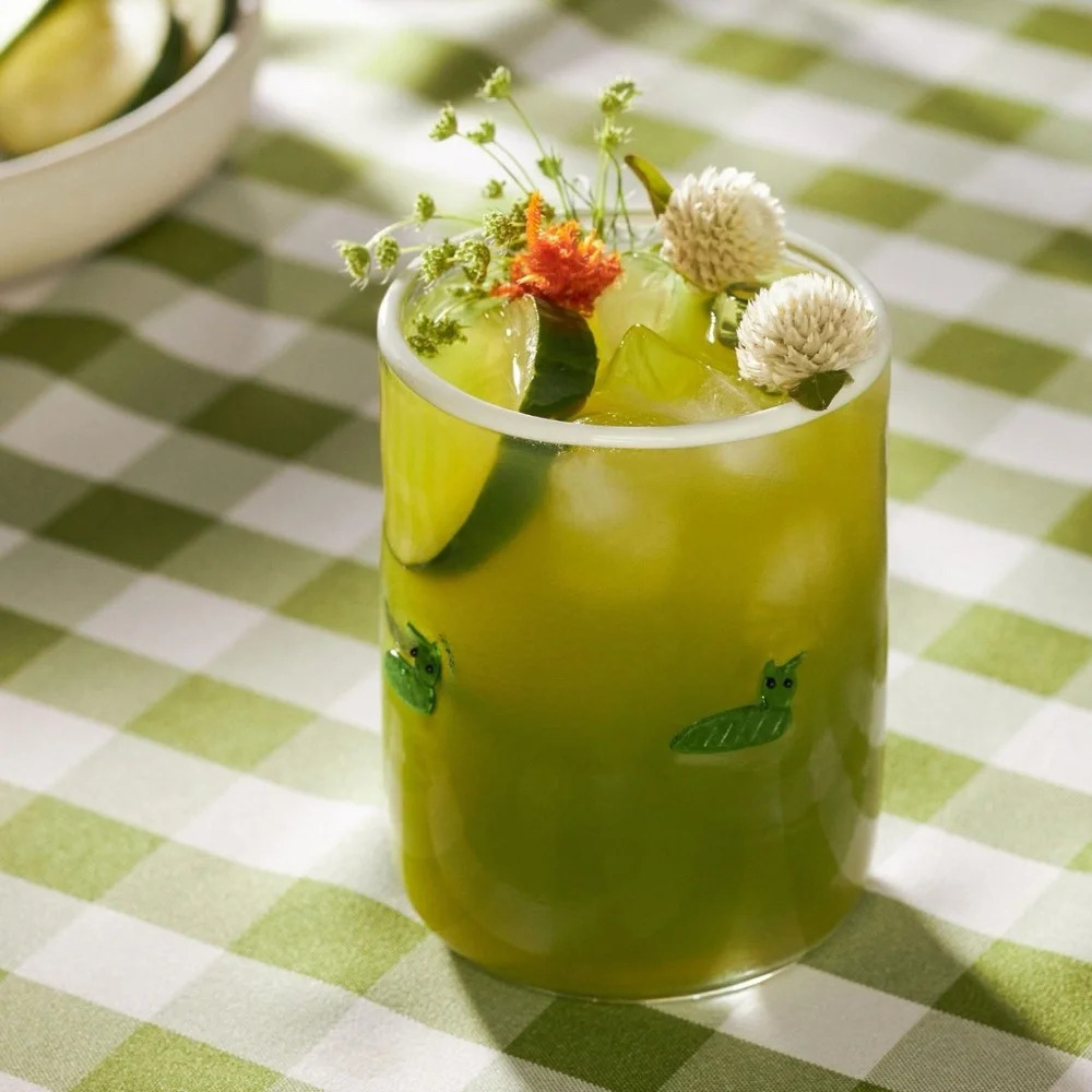 NWT Anthropologie Icon Juice Glass Caterpillar